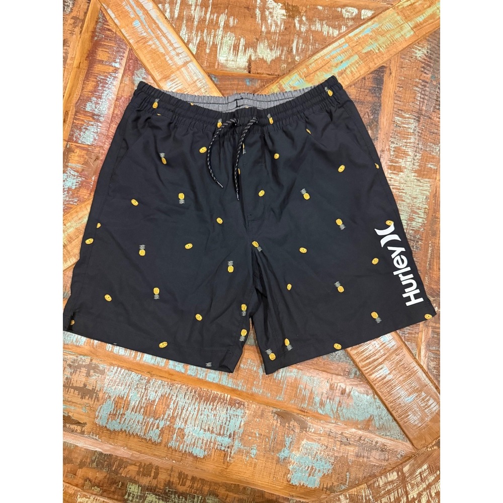 Mens Hurley Pineapple Swim Athletic Lined Shorts Size XL